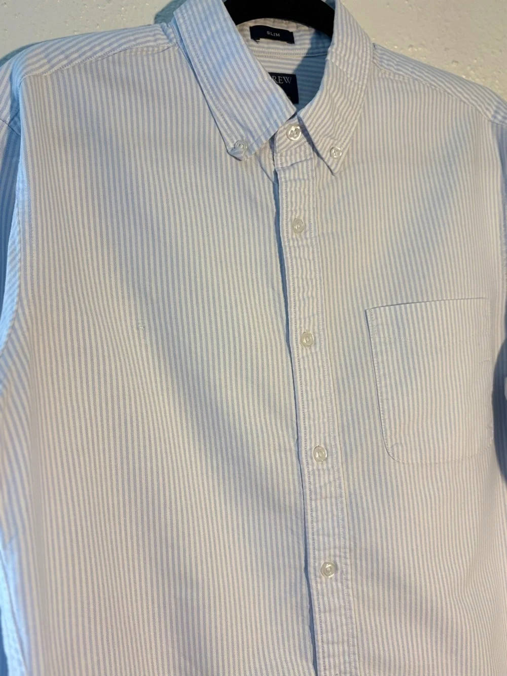 J. Crew Slim Fit Blue & White Striped Cotton Preppy Shirt Men’s Size M